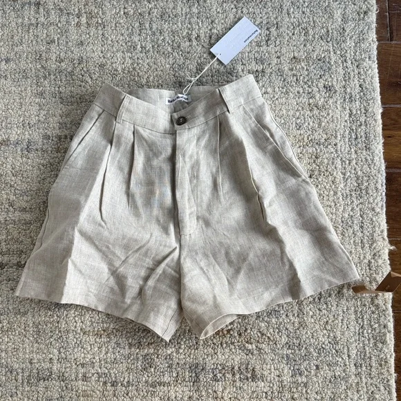NWT Reformation Mason Linen Shorts - Picture 6 of 7